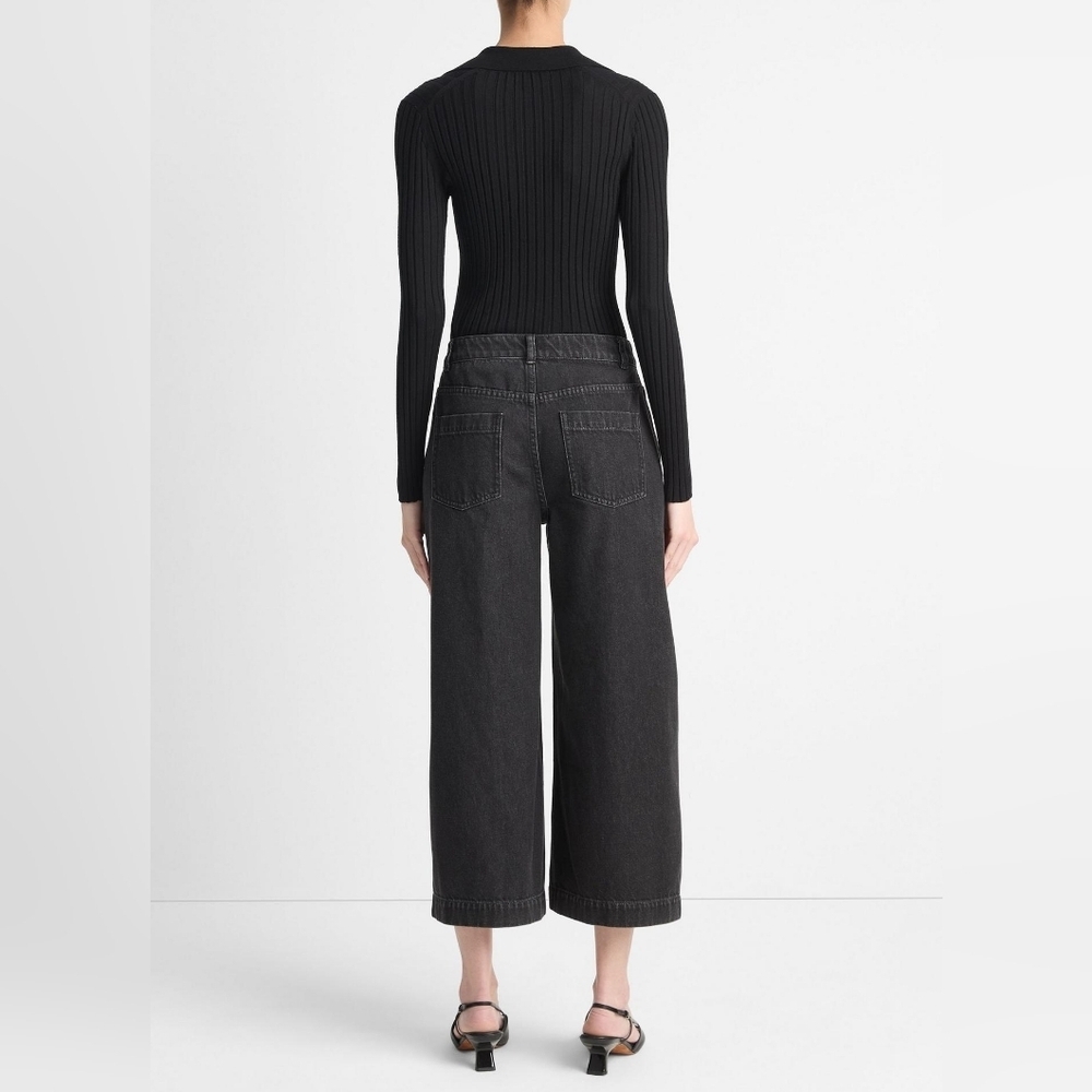 Vince Cotton Utility Crop Wide Leg Jeans NWT - Picture 2 of 15